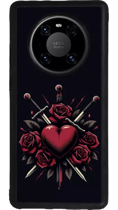 Coque Huawei Mate 40 Pro - Silicone rigide noir Valentine 2024 gothic love