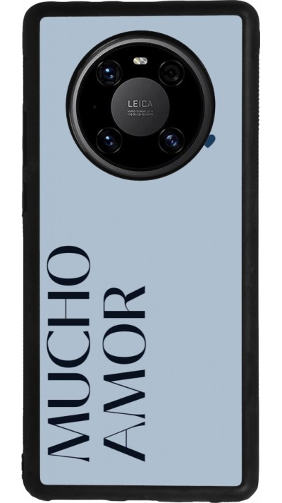 Huawei Mate 40 Pro Case Hülle - Silikon schwarz Valentine 2024 mucho amor azul