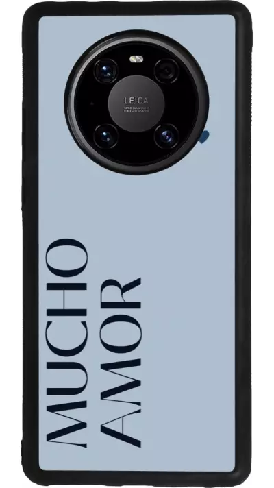 Coque Huawei Mate 40 Pro - Silicone rigide noir Valentine 2024 mucho amor azul