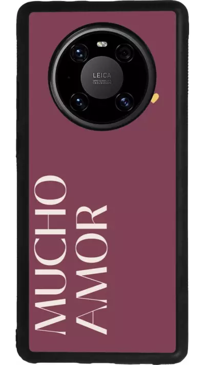 Coque Huawei Mate 40 Pro - Silicone rigide noir Valentine 2024 mucho amor rosado