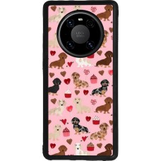 Coque Huawei Mate 40 Pro - Silicone rigide noir Valentine 2024 puppy love