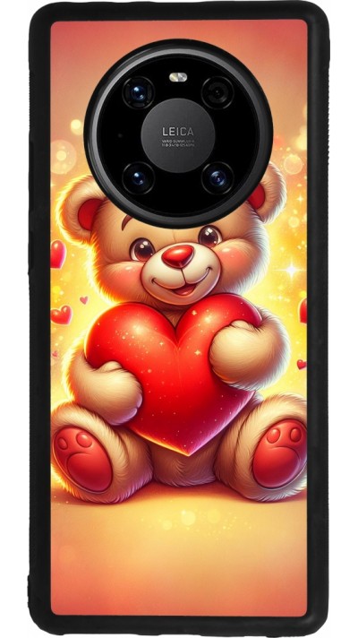 Huawei Mate 40 Pro Case Hülle - Silikon schwarz Valentin 2024 Teddy Liebe