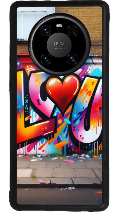 Huawei Mate 40 Pro Case Hülle - Silikon schwarz Valentin 2025 Liebe U Tag