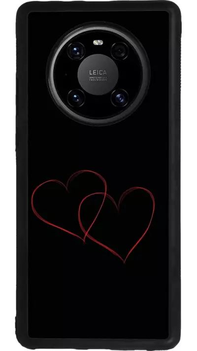 Coque Huawei Mate 40 Pro - Silicone rigide noir Valentine 2023 attached heart