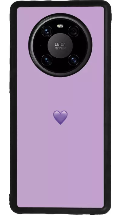 Coque Huawei Mate 40 Pro - Silicone rigide noir Valentine 2023 purpule single heart
