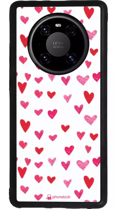 Coque Huawei Mate 40 Pro - Silicone rigide noir Valentine 2022 Many pink hearts