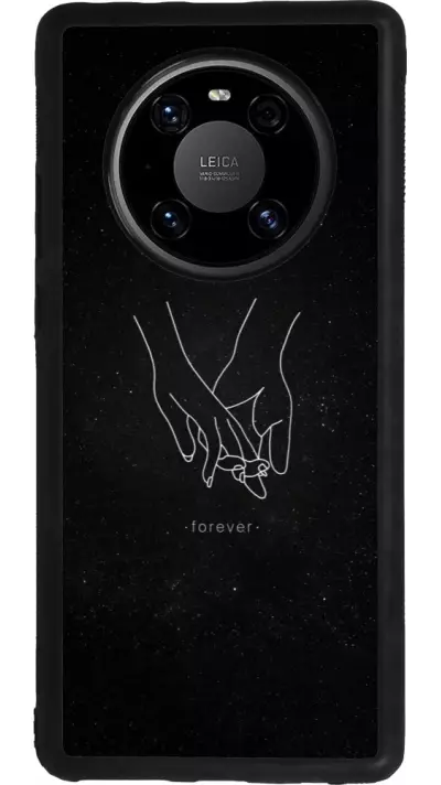 Coque Huawei Mate 40 Pro - Silicone rigide noir Valentine 2023 hands forever