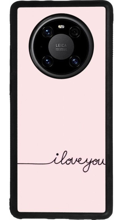 Huawei Mate 40 Pro Case Hülle - Silikon schwarz Valentine 2023 i love you writing
