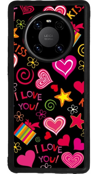 Huawei Mate 40 Pro Case Hülle - Silikon schwarz Valentine 2023 love symbols