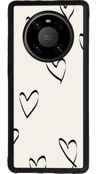 Huawei Mate 40 Pro Case Hülle - Silikon schwarz Valentine 2023 minimalist hearts