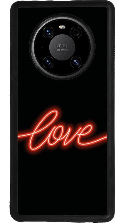 Huawei Mate 40 Pro Case Hülle - Silikon schwarz Valentine 2023 neon love