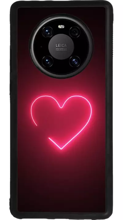 Coque Huawei Mate 40 Pro - Silicone rigide noir Valentine 2023 single neon heart