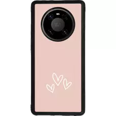 Coque Huawei Mate 40 Pro - Silicone rigide noir Valentine 2023 three minimalist hearts