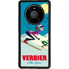 Coque Huawei Mate 40 Pro - Silicone rigide noir Verbier Ski Downhill