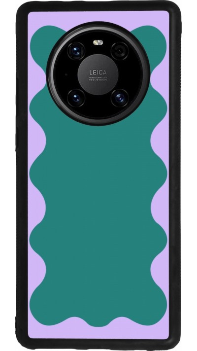 Huawei Mate 40 Pro Case Hülle - Silikon schwarz Wavy Rectangle Green Purple