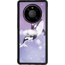 Huawei Mate 40 Pro Case Hülle - Silikon schwarz Whale in sparking stars