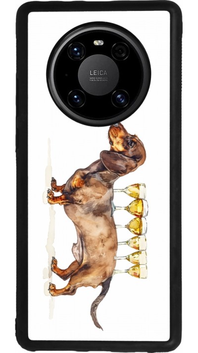 Huawei Mate 40 Pro Case Hülle - Silikon schwarz Wine Teckel