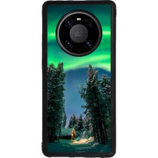 Huawei Mate 40 Pro Case Hülle - Silikon schwarz Winter 22 Northern Lights