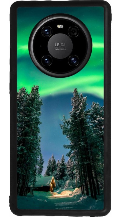 Huawei Mate 40 Pro Case Hülle - Silikon schwarz Winter 22 Northern Lights