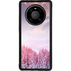 Huawei Mate 40 Pro Case Hülle - Silikon schwarz Winter 22 Pink Forest