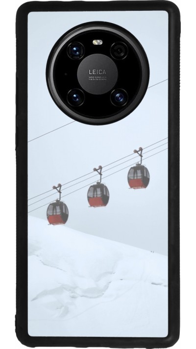 Huawei Mate 40 Pro Case Hülle - Silikon schwarz Winter 22 ski lift