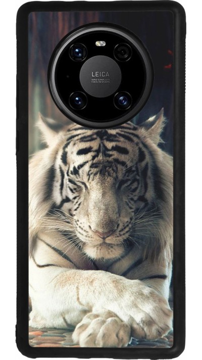 Huawei Mate 40 Pro Case Hülle - Silikon schwarz Zen Tiger