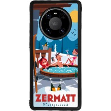 Coque Huawei Mate 40 Pro - Silicone rigide noir Zermatt Mountain Jacuzzi