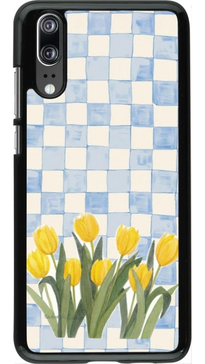 Coque Huawei P20 - Blue vichy tulips 2026