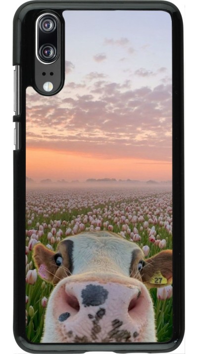 Coque Huawei P20 - Cow with tulips 2026