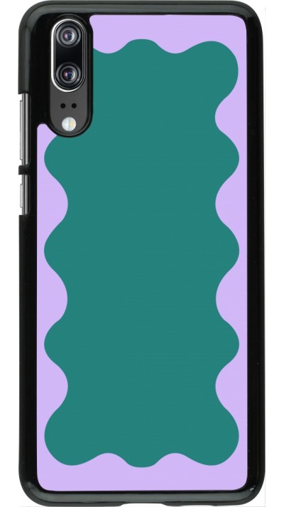 Coque Huawei P20 - Wavy Rectangle Green Purple