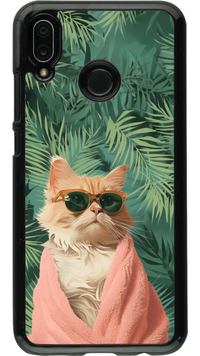 Huawei P20 Lite Case Hülle - Cat Summer Palms