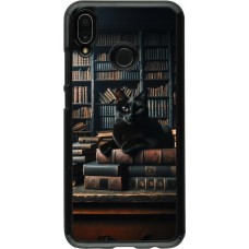 Huawei P20 Lite Case Hülle - Katze Bücher dunkel