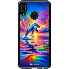 Huawei P20 Lite Case Hülle - Glücklicher Regenbogen-Delfin
