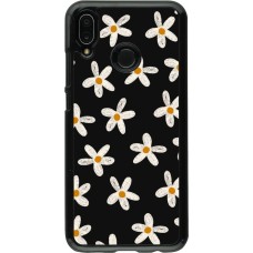 Huawei P20 Lite Case Hülle - Easter 2024 white on black flower