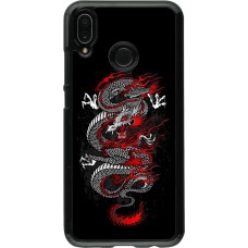 Huawei P20 Lite Case Hülle - Japanese style Dragon Tattoo Red Black