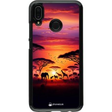 Huawei P20 Lite Case Hülle - Safari Sonnenuntergang Wildtiere