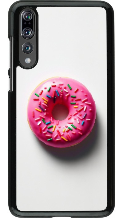 Coque Huawei P20 Pro - Weißer Hintergrund, pinker Donut