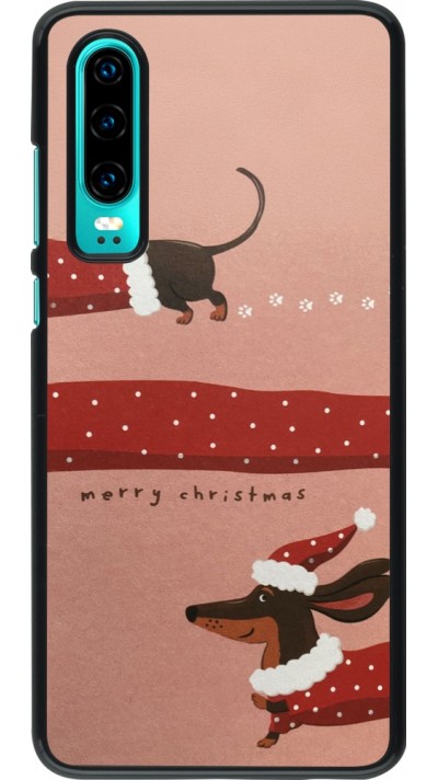 Coque Huawei P30 - Christmas 25 Teckel Merry Xmas