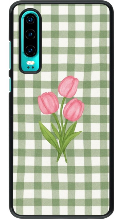Coque Huawei P30 - Green vichy tulips 2026
