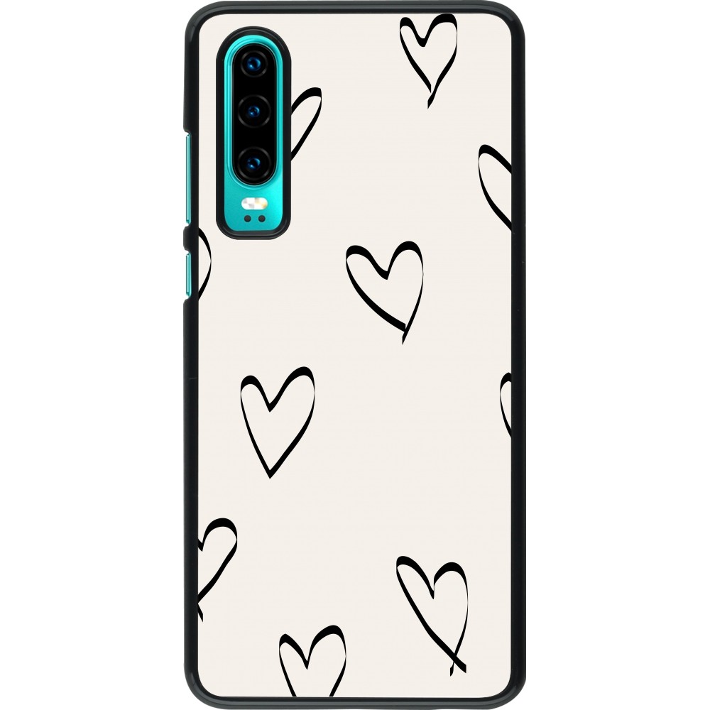 Coque Huawei P30 - Valentine 2023 minimalist hearts