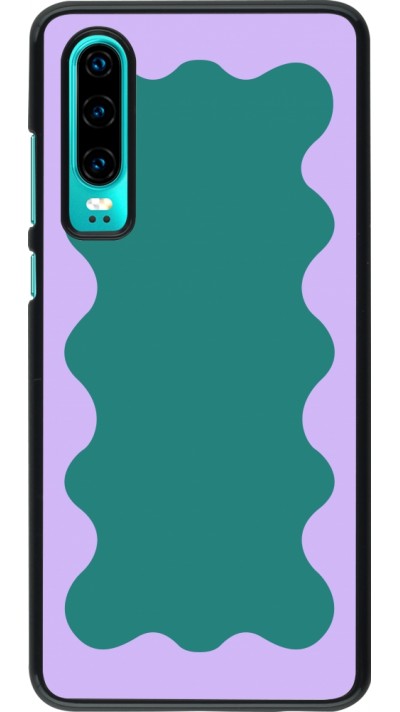 Coque Huawei P30 - Wavy Rectangle Green Purple