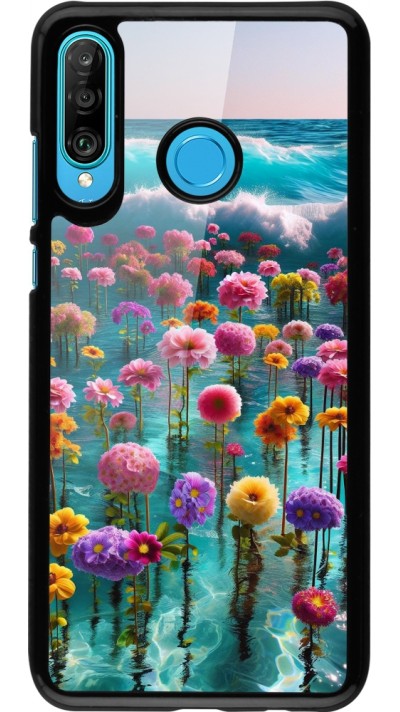 Huawei P30 Lite Case Hülle - Blumenmeer Wellen