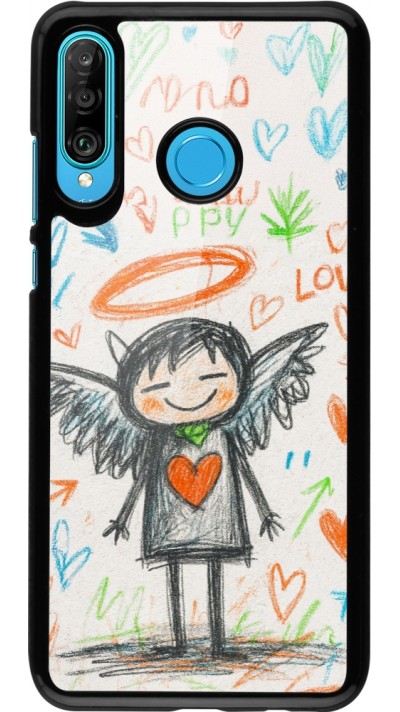 Huawei P30 Lite Case Hülle - Little Angel Sketch Love