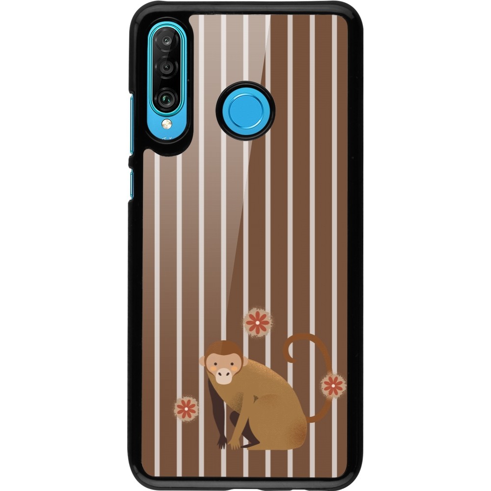 Huawei P30 Lite Case Hülle - Monkey with stripes