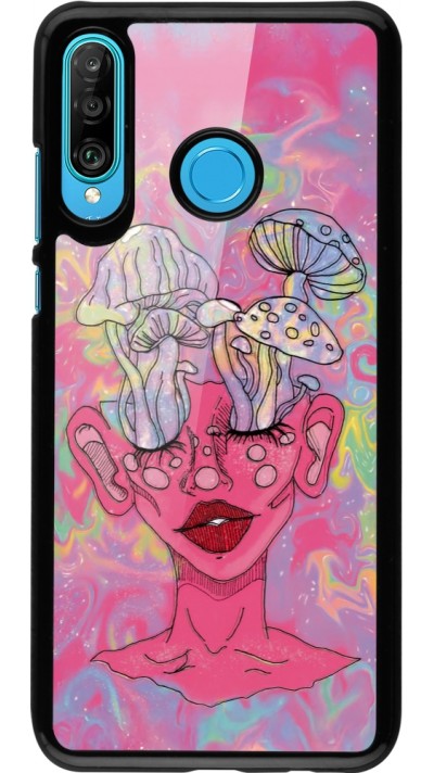 Huawei P30 Lite Case Hülle - Psychedelic pink mushroom
