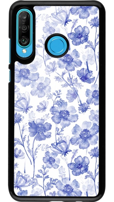 Coque Huawei P30 Lite - Spring 23 watercolor blue flowers