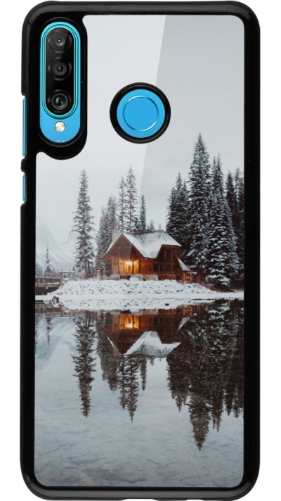 Coque Huawei P30 Lite - Winter 25 Winter house forest afternoon