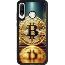 Huawei P30 Lite Case Hülle - Silikon schwarz Bitcoin Stehen