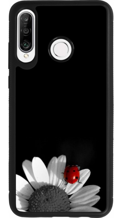 Huawei P30 Lite Case Hülle - Silikon schwarz Black and white Cox