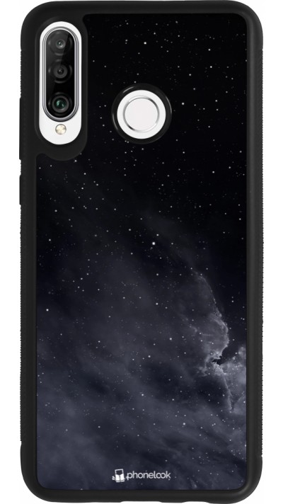 Huawei P30 Lite Case Hülle - Silikon schwarz Black Sky Clouds